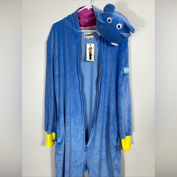 Tipsy Elves Hippo Costume Full Zip Onesie Size Large - Picture 8 of 13
